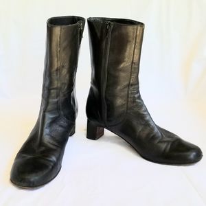 Cole Haan Soft Leather Mid-Calf Black Boots, Size US 9B